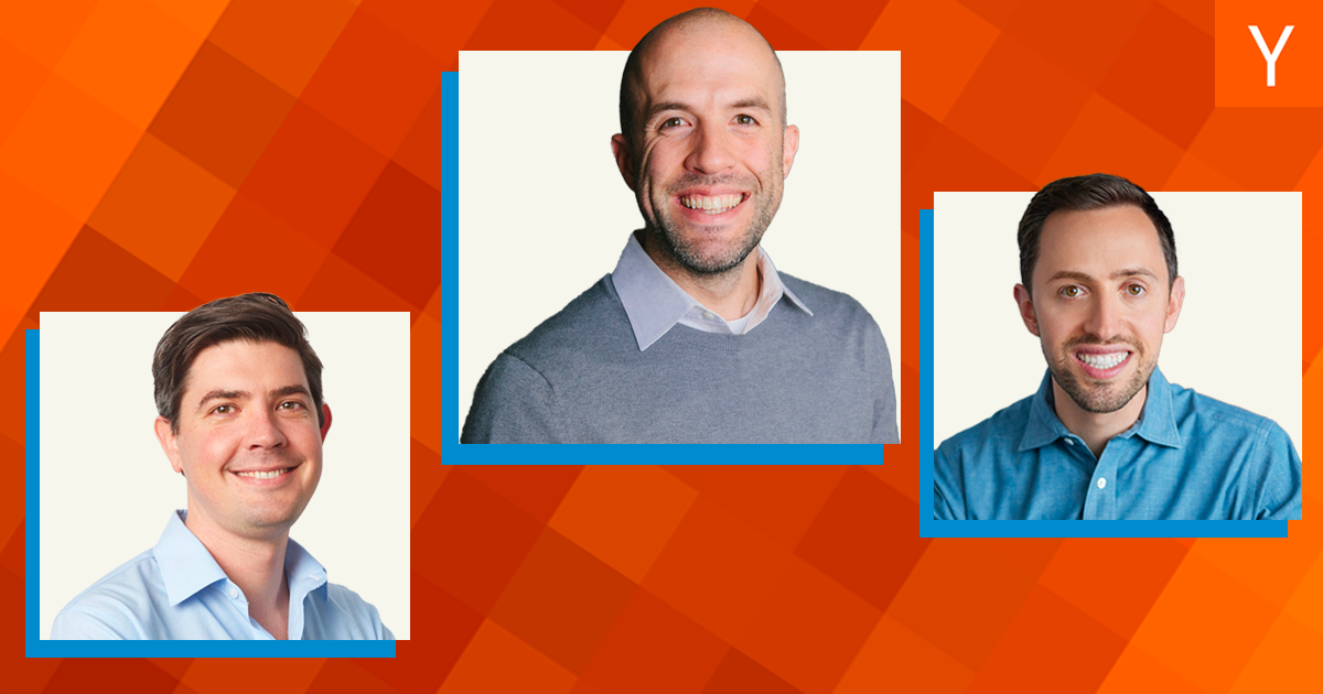 An image of Y Combinator's Nate Smith, Pete Koomen, and Tyler Bosmeny